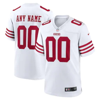 mens nike white san francisco 49ers game custom player jers